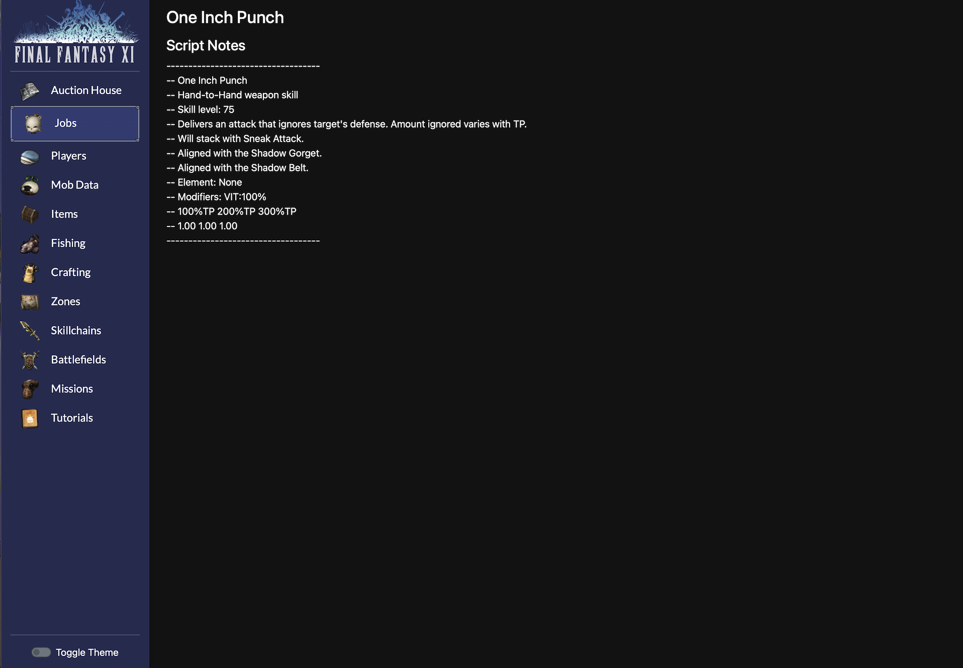 ffps weaponskill script details