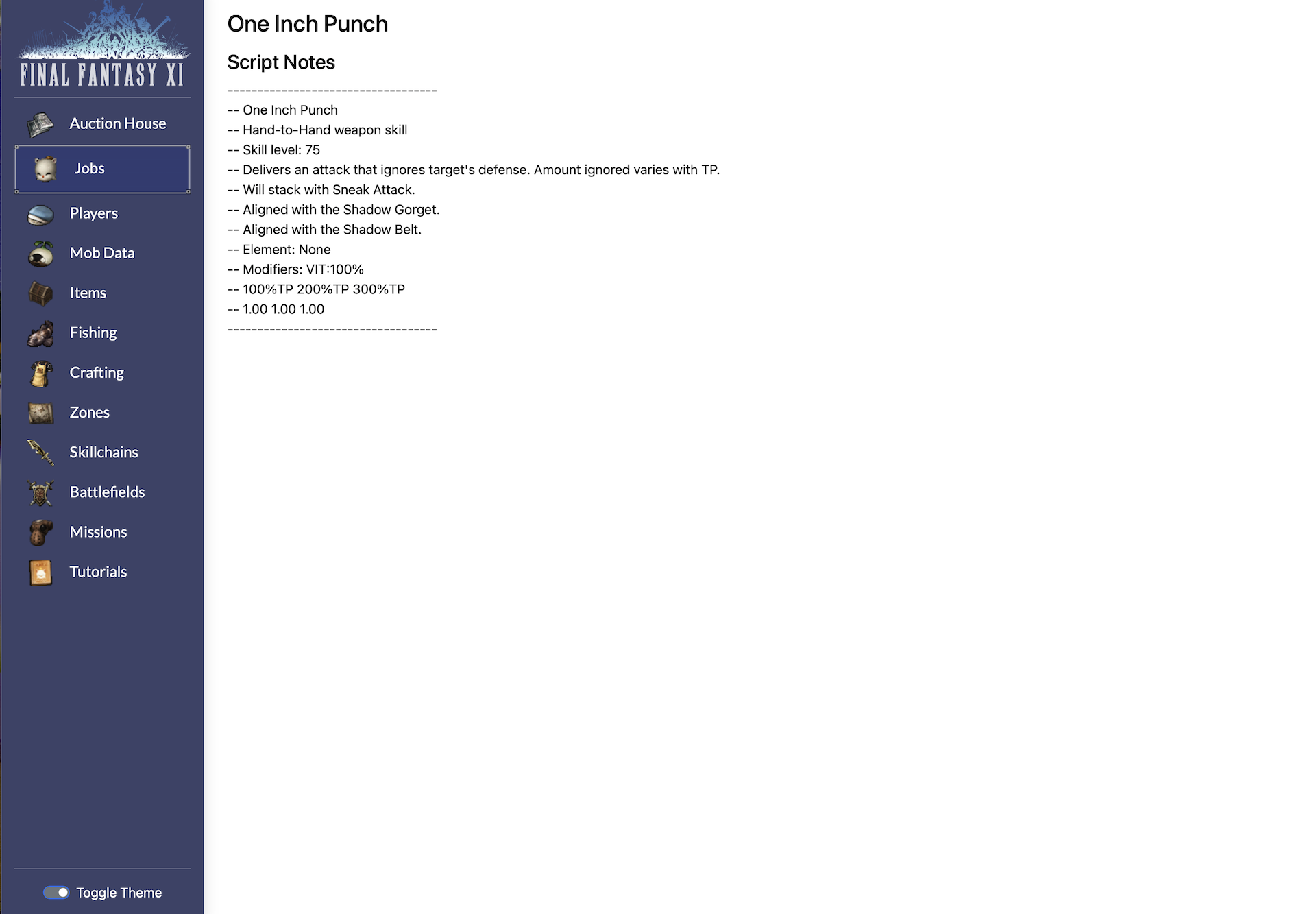 ffps weaponskill script details